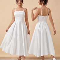 Gaun Pengantin Satin Model Ball Gown dengan Kerah Sweetheart, Bagian Dada Berkerut, Korset, Gaun Pengantin Kustom, Satin Warna Ivory untuk Pengantin Wanita