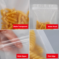 Pochette sur support transparente personnalisée sac en plastique à fermeture éclair emballage alimentaire de collation étanche à l'humidité sac de pochette en plastique refermable refermable