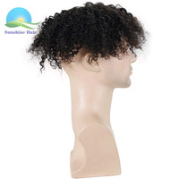 Remplacement de cheveux doux d'apparence naturelle au Maroc Afro Wave 7x9 Toupet en dentelle de style mono pour homme en cheveux humains pour homme noir