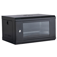 Baie de serveur réseau murale 9U 19 pouces avec porte en verre trempé et protection antistatique en acier pour données