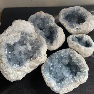 Natural Rough Stone Healing Raw Gemstone Kyanite Hole Celestine Geode For Decoration