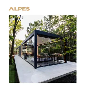 Custom Luxury Outdoor Patio Pergola Waterproof Metal Louvre Garden Gazebo Direct Manufacturer Of Arches Arbours Bridge Products