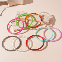 Brazalete Circular Acrílico de Color Caramelo con Degradado Retro, Joyería Minimalista y Elegante para Mujer