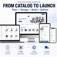 Conception de site web de présentation de produits B2B, compatible React/Vue.js et MAC OS, avec filtre de recherche personnalisé HTML CSS pour l'industrie manufacturière