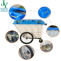 Chariot poubelle de 24 boîtes en plastique avec revêtement en poudre Poubelle longue rectangulaire en plastique pour l'extérieur 400L Poubelle 4 roues