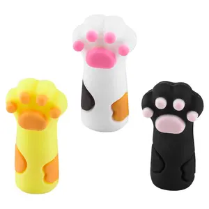 Cute Cat Paw Protective Cover For Cuticle Nail Nipper Anti-fall Silicone Cover Nails Art Tweezer Dead Skin Scissors Case