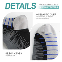 Chaussettes de compression athlétiques personnalisées pour hommes et femmes, 15-20 mmHg, antidérapantes, épaisses, respirantes, pour la course à pied, la route, la montagne