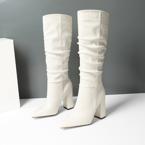 WETKISS 2020 Latest Design Stylish Women <strong>Slouch</strong> <strong>Boots</strong> Shoes 10cm High Thick Heel <strong>Boots</strong> Long Tube Knee HIgh <strong>Boots</strong> Wholesale - Product Image 4