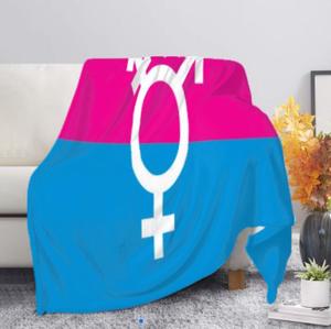 Transgenre (conception de Lindsay) couverture LGBT cadeaux <span class=keywords><strong>lesbienne</strong></span> Gay Pride décor coloré personnalisé doux flanelle lit canapé couvertures - Product Image 1
