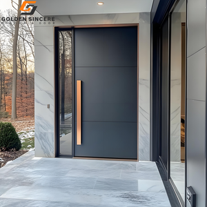 Porte d'entrée en acier inoxydable finition miroir GS pour villas haut de gamme - Product Image 1