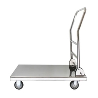 Carretilla Plegable Silenciosa de Acero Inoxidable con Plataforma, Carro de Carga Plano para Uso Industrial y Comercial