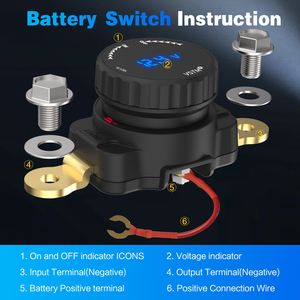 Atualizar Carro Caminhão DC 5-60V Mestre Isolador Cortar/Desligar Interruptor com Voltímetro Bateria Desconexão <span class=keywords><strong>Tester</strong></span> - Product Image 5