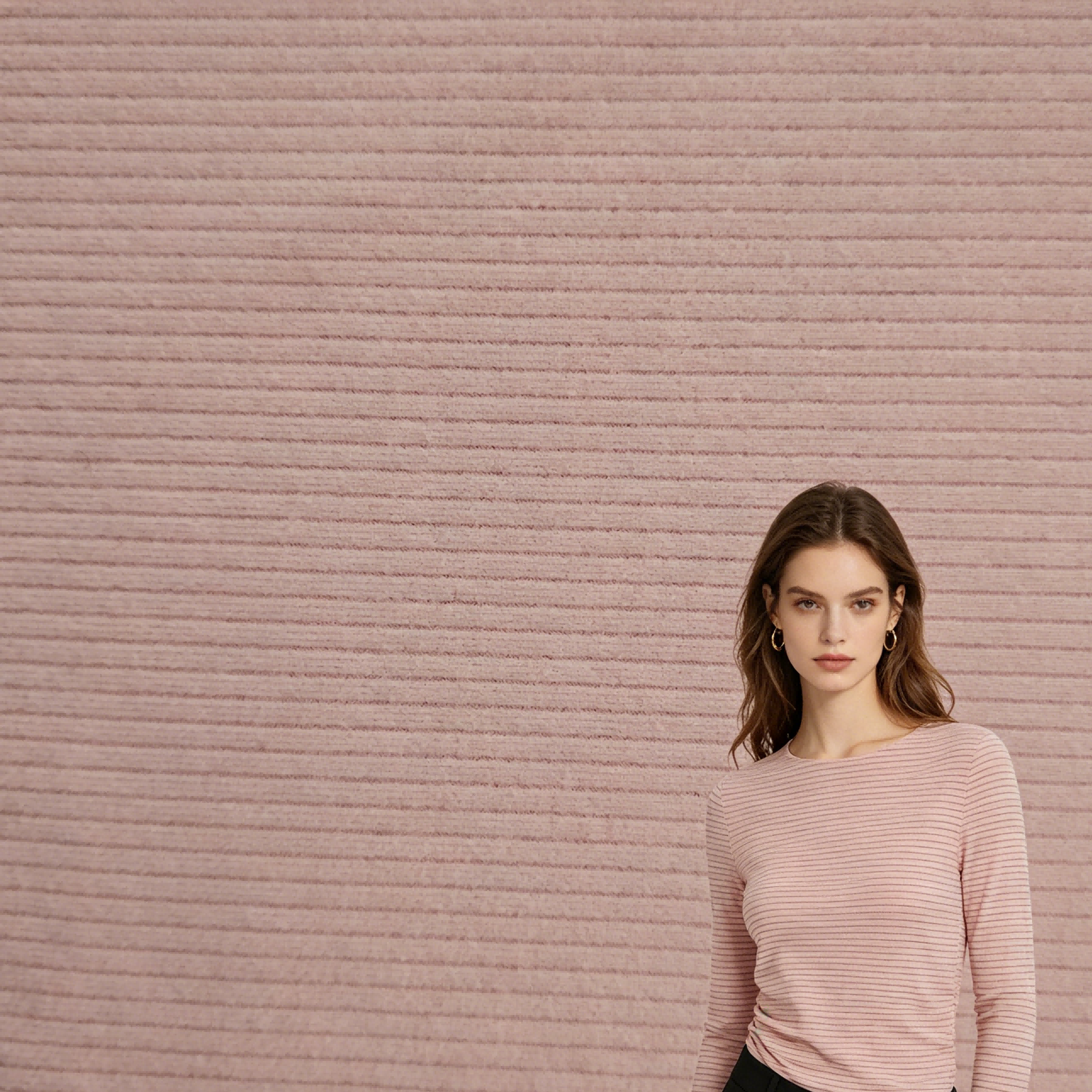 Factory Direct Rib German Velvett 92%Polyester 8%Spandex Stretch Soft Knit Fabric For Loungewear