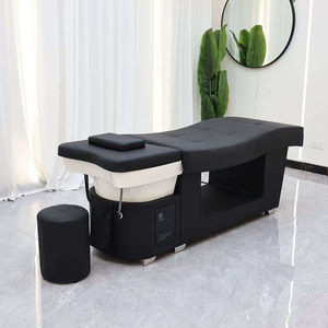 Lit de lavage capillaire de luxe en bois pour salon de coiffure, avec fonction Headspa, thérapie aquatique allongée et massage par circulation d'eau - Product Image 2