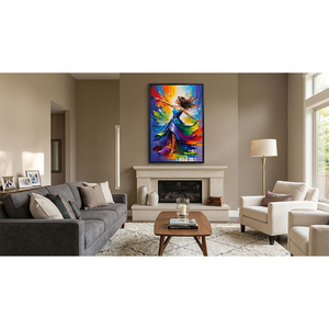 Colorful Abstract Dancer Oil <b>Painting</b> on Canvas Modern Figure Wall Art Large Artwork <b>for</b> Living Room Decor - Product Image 6