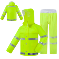Veste et pantalon de pluie imperméables pour moto, réfléchissants, pour la sécurité routière et les patrouilles