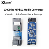 YUNVO Convertisseur Média Gigabit Super Mini avec Carte PCB, 1 Port Fibre et 1 Port LAN 10/100/1000M, Mini Switch Fibre