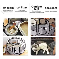 Pliable Respirant Pet Tente Parc Cage Octogonale Oxford Tissu Clôture pour Chiens Chats Multi-Fonctionnel Extérieur Pet Enclos