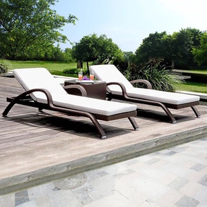 Fabricantes <span class=keywords><strong>Aluminio</strong></span> Daybed Balcón Rattan Marrón Ocio Moderno Hotel Jardín <span class=keywords><strong>Tumbona</strong></span> para piscina - Product Image 1