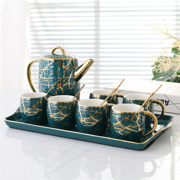 Nordic Flower Tea Cup Set - British Ceramic Glass Tea Set