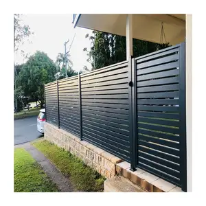 Ace recinzione in alluminio nero orizzontale in alluminio feritoia giardino recinzione in metallo doghe pannelli Post pannelli di recinzione in alluminio all'aperto