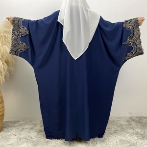 1417#B Luxury Fashion Embellished Lace Open Abaya Huge Sleeve Ramadan Embroidery <b>Cardigan</b> Modest Coats Muslim Women Side Pockets - Product Image 6