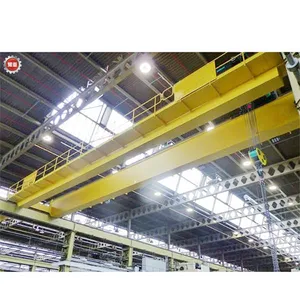 Mejor Venta de doble viga 1 T 5 T 10 t automatización aérea eléctrica ruedas de riel personalizado Henan taller puente grúas precio