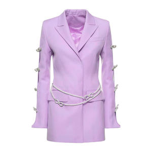 Bettergirl di alta qualità abito di vendita calda con risvolto diamante con fiocco di perle vestito da <span class=keywords><strong>donna</strong></span> <span class=keywords><strong>abbigliamento</strong></span> da <span class=keywords><strong>donna</strong></span> 2024 abiti da <span class=keywords><strong>donna</strong></span> viola corti - Product Image 5