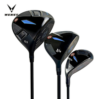 Ensemble de clubs de golf Stealth Black PVD pour hommes - Fers forgés à haut MOI et putter usiné CNC - Configuration professionnelle de 7 clubs