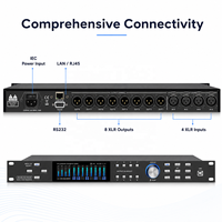 PL4008 Processeur audio numérique intelligent professionnel, processeurs audio haut de gamme, 4 entrées 8 sorties, système de sonorisation DSP