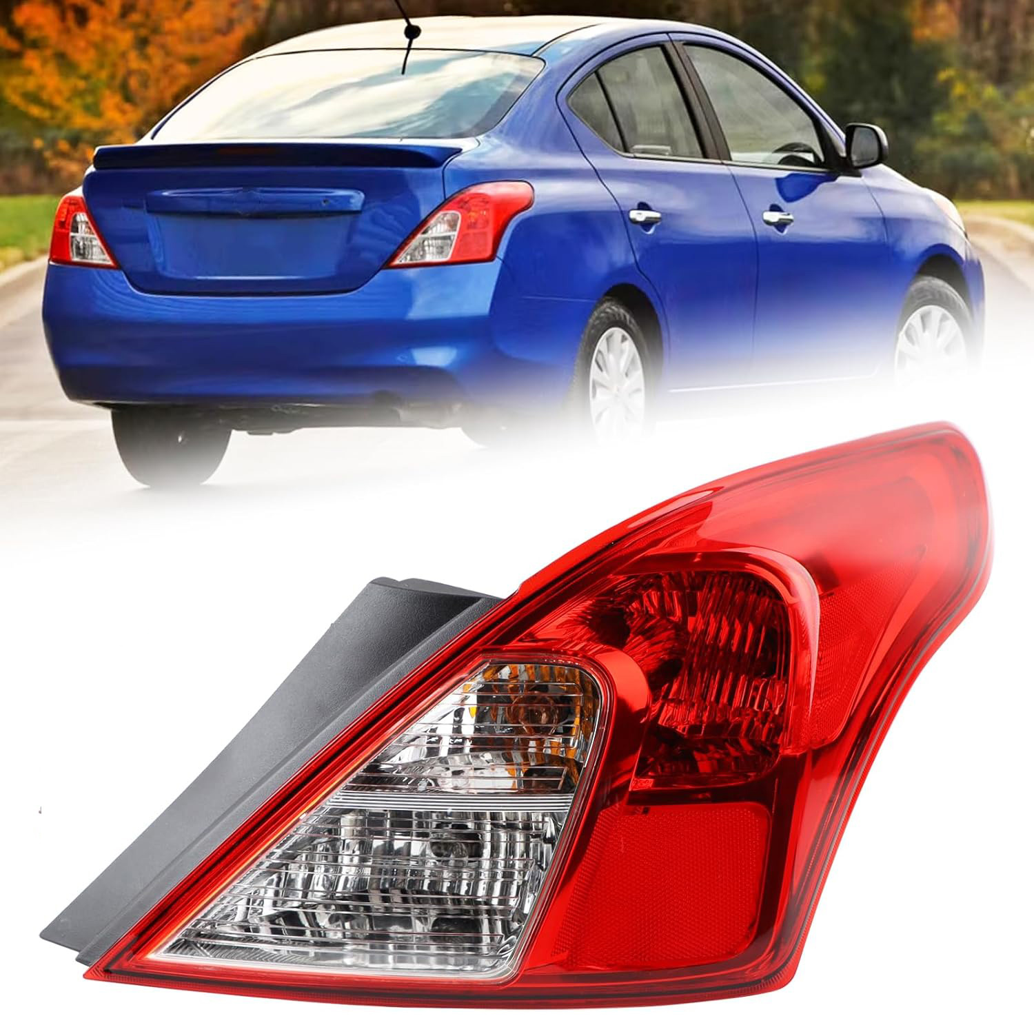 Halogen Tail Light Set For 2012-2019 Nissan Versa Sedan – Left & Right Rear Lamps