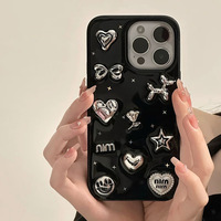 Coque de téléphone en TPU transparente avec paillettes et motifs cœur, chiot, étoile, remplie de colle époxy, design personnalisé pour iPhone 18 Pro Max et 17, vente en gros