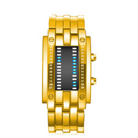Montre numérique binaire à double cadran en alliage et acrylique, best-seller du commerce transfrontalier, pour hommes, femmes, étudiants et couples