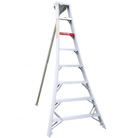 Échelle trépied moderne en aluminium pliable 8 marches 2,4 m avec marches larges, capacité 330 lb, pour jardin, ferme, cerisier, extérieur, portable