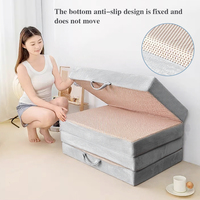 Colchoneta Portátil de Espuma Viscoelástica, Plegable en Cuatro Partes, Antideslizante, Lavable, Tipo Tatami, para Siesta o Yoga