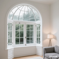 Ventanas francesas de estilo europeo Diseño moderno Patrón horizontal incorporado Ventanas abatibles ecológicas Rejillas blancas y negras Exteriores