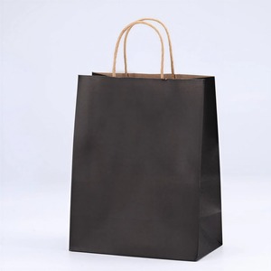 Sacs en papier noir en gros à bas prix, sacs en papier pour boulangerie imprimés, sacs en papier personnalisés avec logo - Product Image 1
