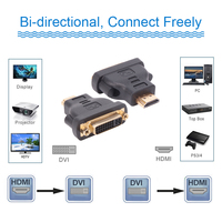 Convertidor VCOM HDMI Macho a DVI-I 24+5 Hembra 1080P, Adaptador HDMI a DVI Chapado en Oro para Monitor, TV Box, PS5