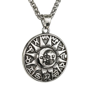 Collar de Acero Inoxidable con Colgante de Águila y Luna Vikinga Nórdica yunnique para Hombre, Estilo Punk con Grabado en Relieve, Regalo - Product Image 2