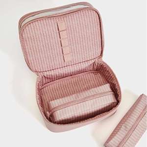 Portable Travel Large Capacity Double-layer Transparent PVC Makeup <b>Storage</b> Bag Female <b>Toiletry</b> Cosmetic Bag Case - Product Image 4