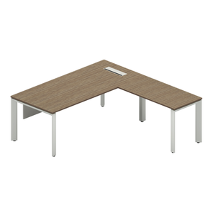 <span class=keywords><strong>Bureau</strong></span> de direction en forme de L de haute qualité avec <span class=keywords><strong>plateau</strong></span> en mélamine couleur <span class=keywords><strong>bois</strong></span> clair et pieds métalliques durables, avec extension latérale pour <span class=keywords><strong>bureau</strong></span> - Product Image 5