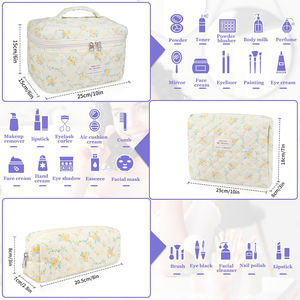 Set de 3 Bolsas de Cosméticos Acolchadas con Diseño Floral <span class=keywords><strong>Coqueta</strong></span> para Viaje, Modelo 2026 - Product Image 4