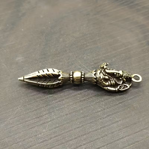 Charme de pilon <span class=keywords><strong>Talisman</strong></span> en cuivre Ganesha Wealth-pendentif porte-clés et collier, figurine de collection vintage non électrique - Product Image 3