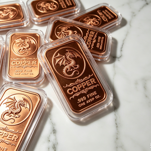 Barra de Cobre Puro de Una Onza (.999) con Diseño de Dragón Volador, Coleccionable Metálico, Decoración, Regalo para Coleccionistas de Monedas - Product Image 6