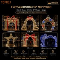 Arco de Luz LED 3D Gigante con Marco Metálico de Grado Comercial para Proyectos de Iluminación Navideña en Parques Temáticos