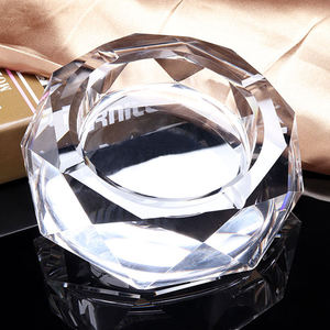 Wholesale Customized Octagon Crystal Glass Ashtray Round Pattern Smokeless Design for Home Office Custom Logo Shape <b>Smoke</b> Shops - Product Image 4