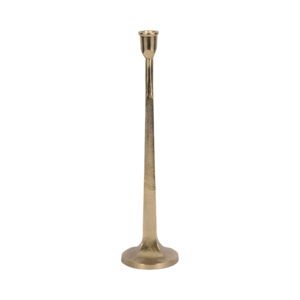 Portacandele Conico in Metallo Dorato, Candelabro Decorativo per Centrotavola, Mensola o Decorazione da Scaffale - Product Image 1