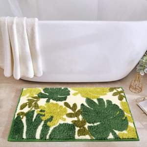אמבט עלה מחצלת שטיחים ירוקים אמבטיה מרח אביב שטיחים אמבטיות שטיח בננה עלים סופגים שטיח ירוק לחדר אמבטיה מקלחת - Product Image 6