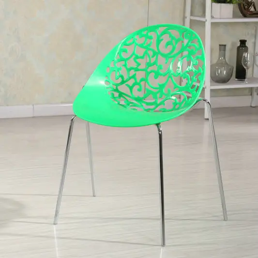 Wholesale Hot- Sale Modern New Shell Plastic Hallowed Garden Restaurant Dining Chair Metal Legs Leisure Coffee chair