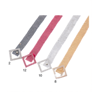 Ceinture de mariage Zi 3x120cm avec boucle carrée et strass, accessoire de mariée - Product Image 4